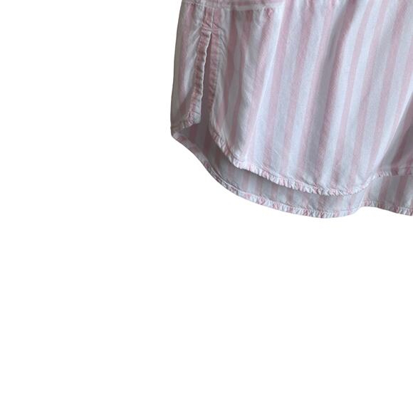 J Jill Women Tunic Top L‎ Pink Striped Button Up Rayon Coastal Preppy Beachy - Picture 10 of 15